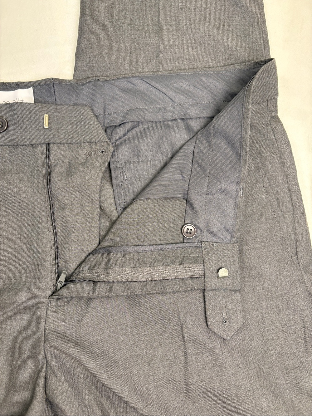 Men's Dress Pants — Dark Gray Tailored Flat Front - Picture 7 of 12